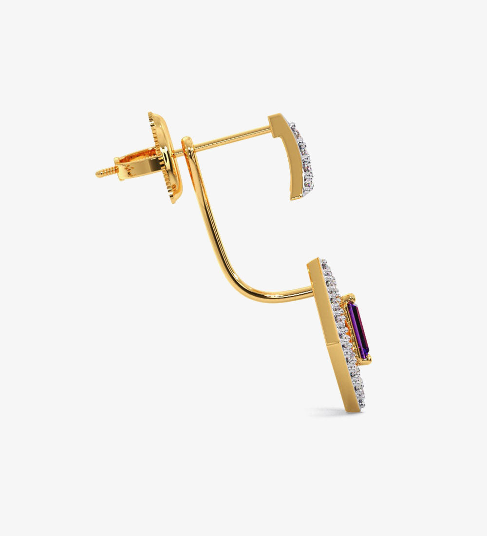 New Aathviha Gold Diamond Stud Earrings